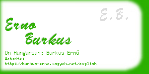 erno burkus business card