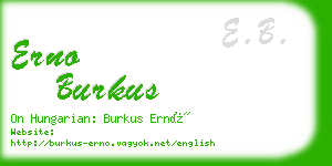 erno burkus business card